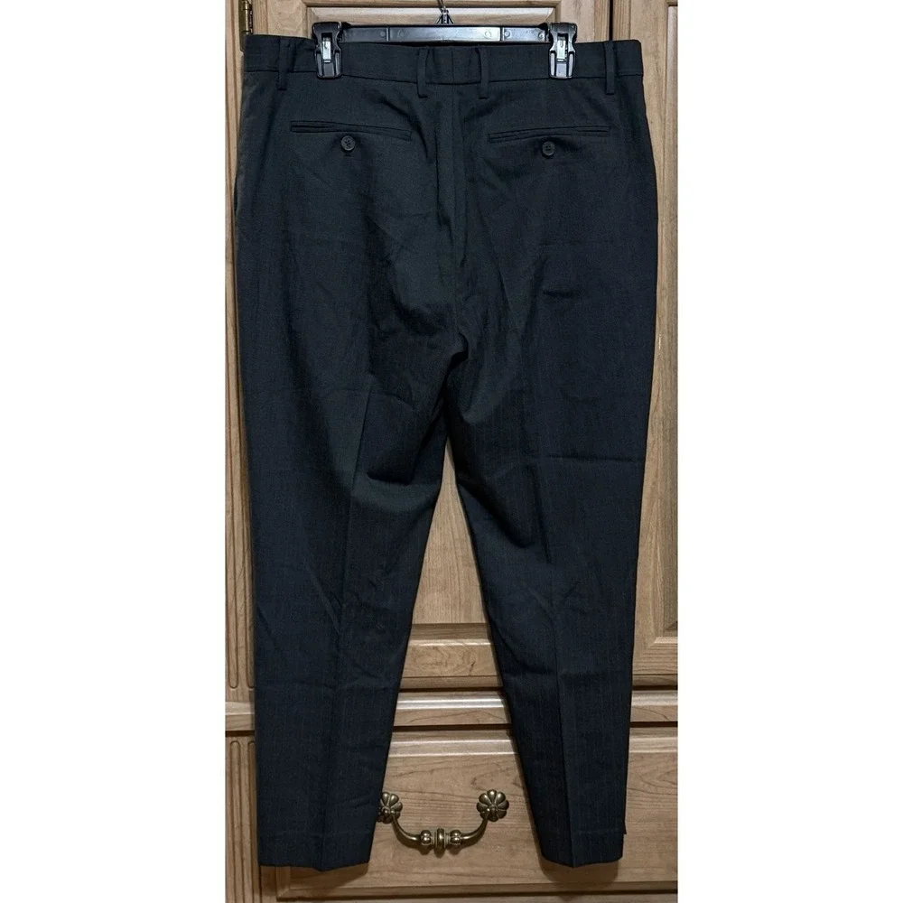 Banana Republic Dress Pants Mens Sz 36X30 Gray Tailored Fit  Tapered Pinstriped